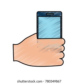 hand holding smartphone device wireless