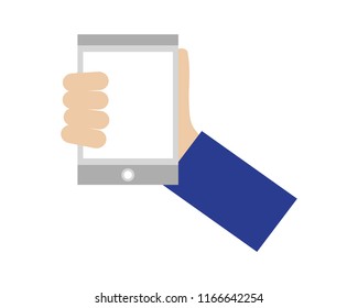 hand holding smartphone digital device