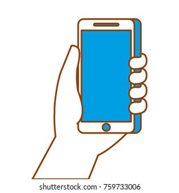 hand holding smartphone digital technology