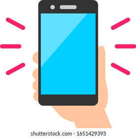 Mano sosteniendo un smartphone con pantalla vacía