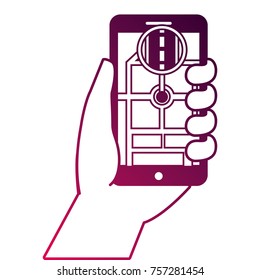 hand holding smartphone gps navigation street