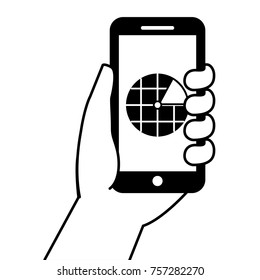hand holding smartphone gps navigation screen