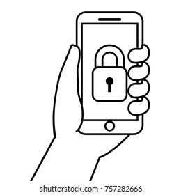 hand holding smartphone gps navigation security access
