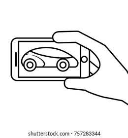 hand holding smartphone gps navigation car vehicle