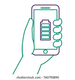 hand holding smartphone gps navigation energy battery