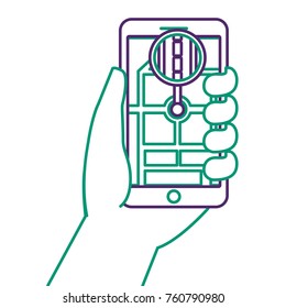 hand holding smartphone gps navigation street