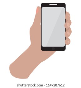Hand holding a smartphone icon