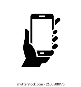 Hand Holding Smartphone Icon Simple Solid Stock Vector (Royalty Free ...