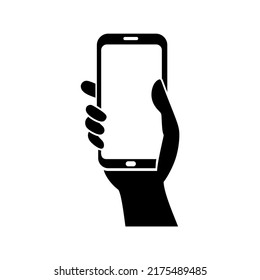 hand holding smartphone icon symbol