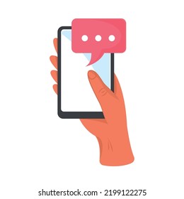 icono aislado de smartphone con mano