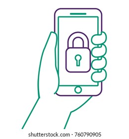 hand holding smartphone security access