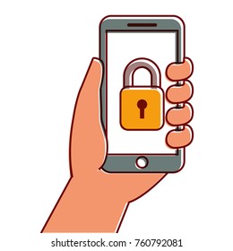 hand holding smartphone security access