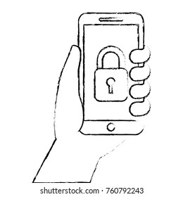 hand holding smartphone security access