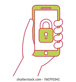 hand holding smartphone security access