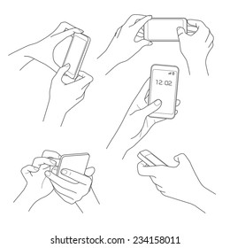 Similar Images, Stock Photos & Vectors of Hand Phone Vector Set