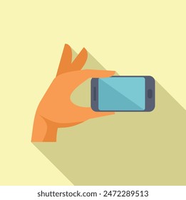 Hand is holding a smartphone and taking a picture, likely belonging to a photographer or tourist
