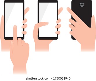 Hand holding a smartphone and tapping
