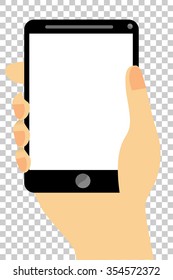 Hand - Holding Smartphone, at transparent effect background

