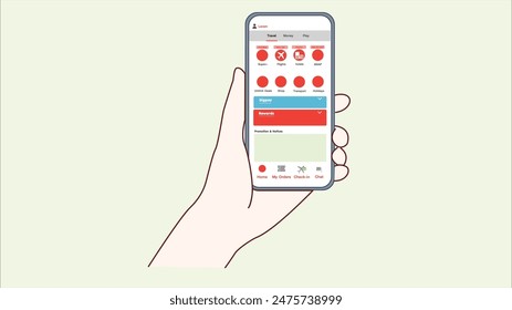 Hand holding a smartphone, Using a smartphone.