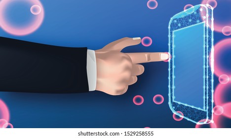 Hand Holding smartphone. Vector illustration