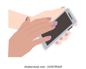 Hand Holding Smartphone Vector Illustration Of Mobile Phone In Hand. It is the best and modern vector design.