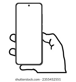 hand holding smartphone vector illustration
