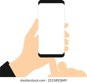 Hand Holding Smartphone Vector Illustration for Mobile Apps and Digital Interfaces