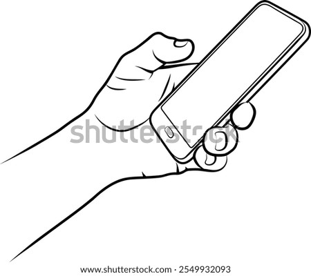 Hand Holding Smartphone - vector illustration
