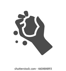 Hand holding snow icon in black and white grey single color.