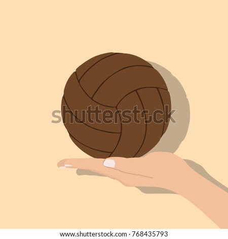 Hand holding a soccer ball, vector illustration design. Hands collection.
