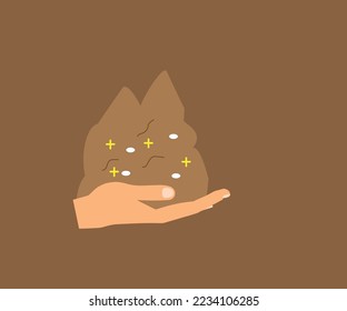 Suelo de mano con gusanos y compost