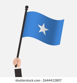 Hand Holding Somalia Waving Flag