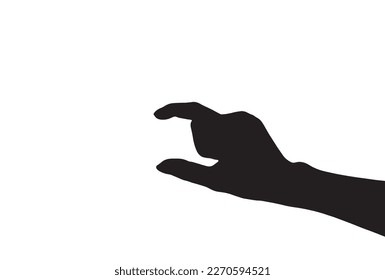 Hand holding something. Silhouette gesture vector.