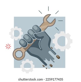 Hand Holding a Spanner - Unity for Workforce - Stock Illustration as EPS 10 File
