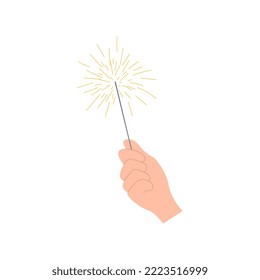 Hand holding a sparkling sparkler