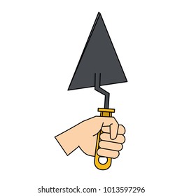 Hand holding spatula