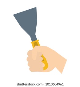 Hand holding spatula