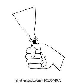 Hand holding spatula