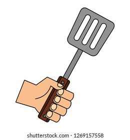 Hand Holding Spatula