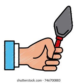 Hand holding spatula