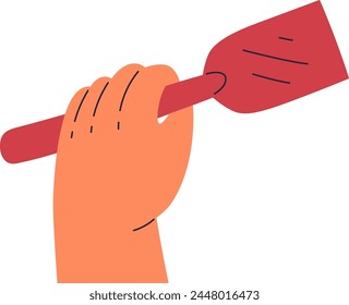 Ilustración vectorial de espátula de sujeción manual