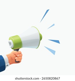 a hand holding speaker on white back