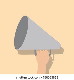 Hand holding a speaker, vector illustration design. Hands collection.