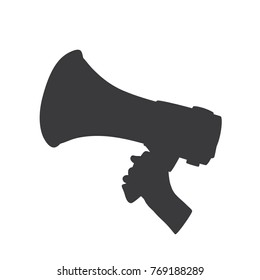 Hand holding a speaker, vector illustration design. Hands collection.