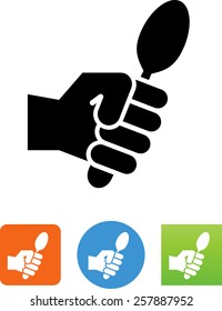 Hand holding a spoon icon