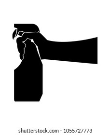 Hand holding a spray bottle