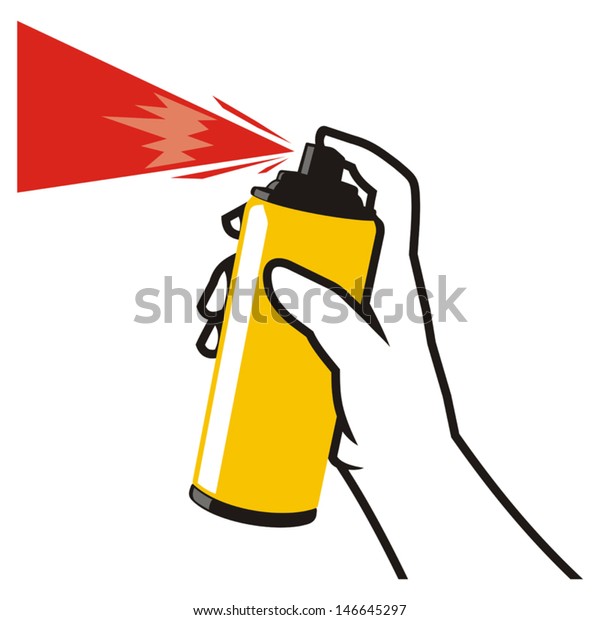 Hand Holding Spray Can Stock Vector (Royalty Free) 146645297 Shutterstock