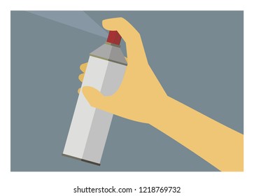 hand holding sprayer/pushing sprayer button