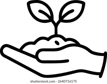 Hand holding sprout plant seedling growth isolated on white background. hand holding a green leaf. hand holding tree vector