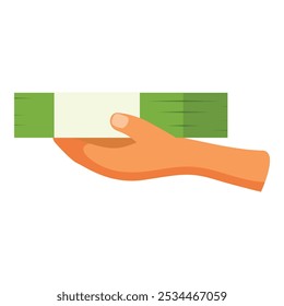 Hand holding a stack of green dollar bills, symbolizing wealth, savings, or financial transactions